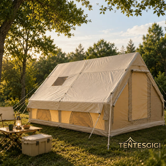 Tente Gonflable Premium 11,4 m² | Cheminée + Climatisation | Oxford 420D